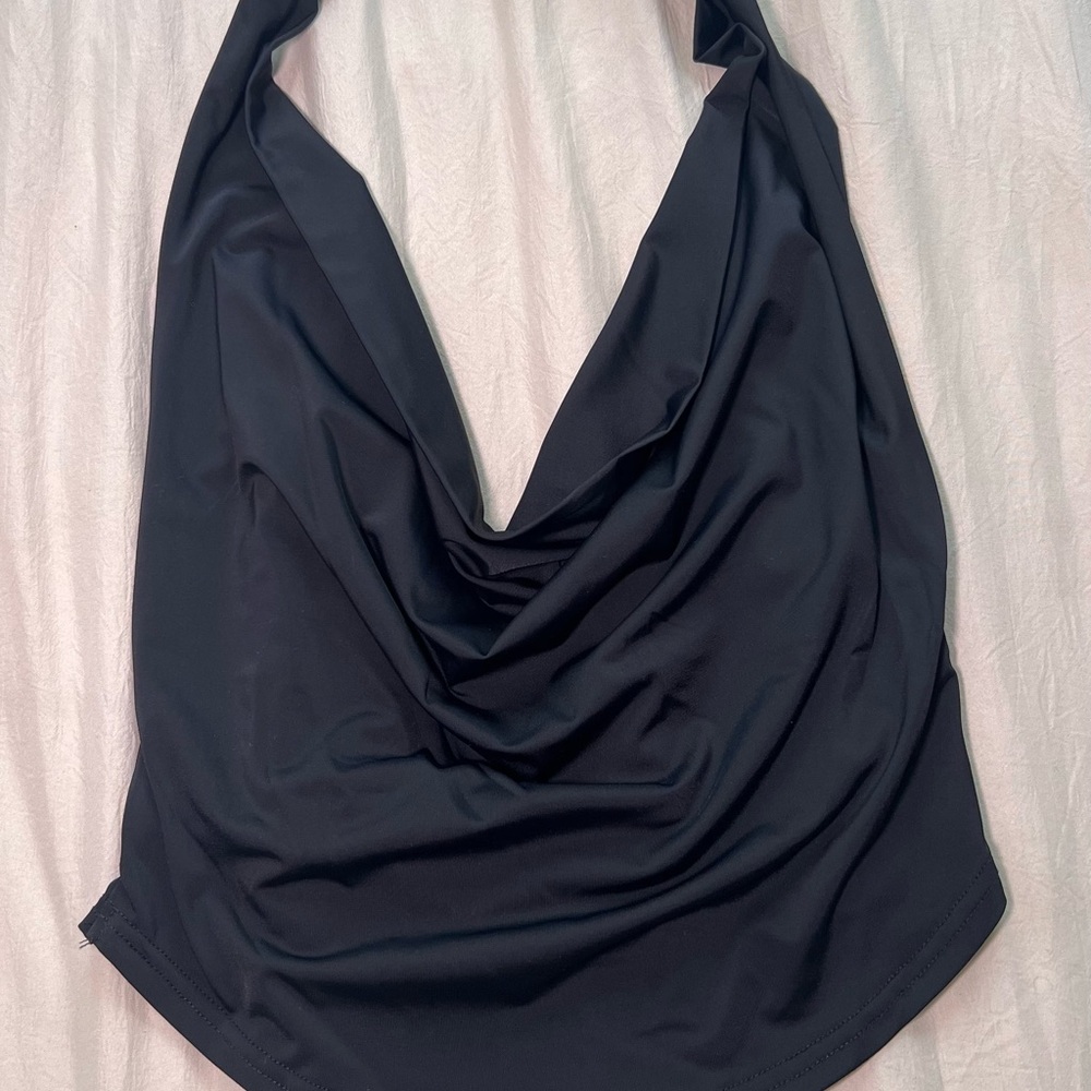 KARIMA HALTER TOP BLACK